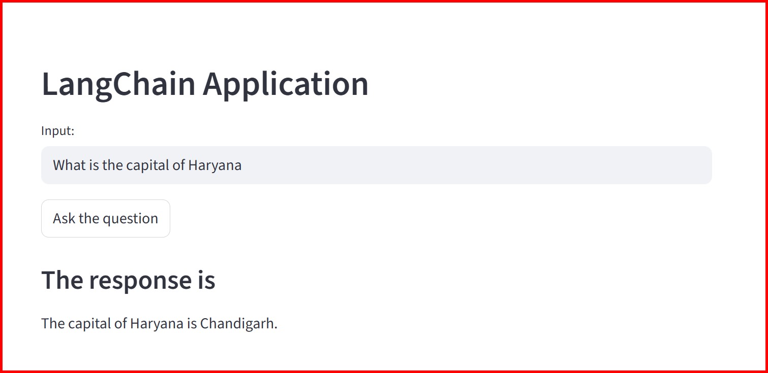 Picture showing the simple chatbot using streamlit